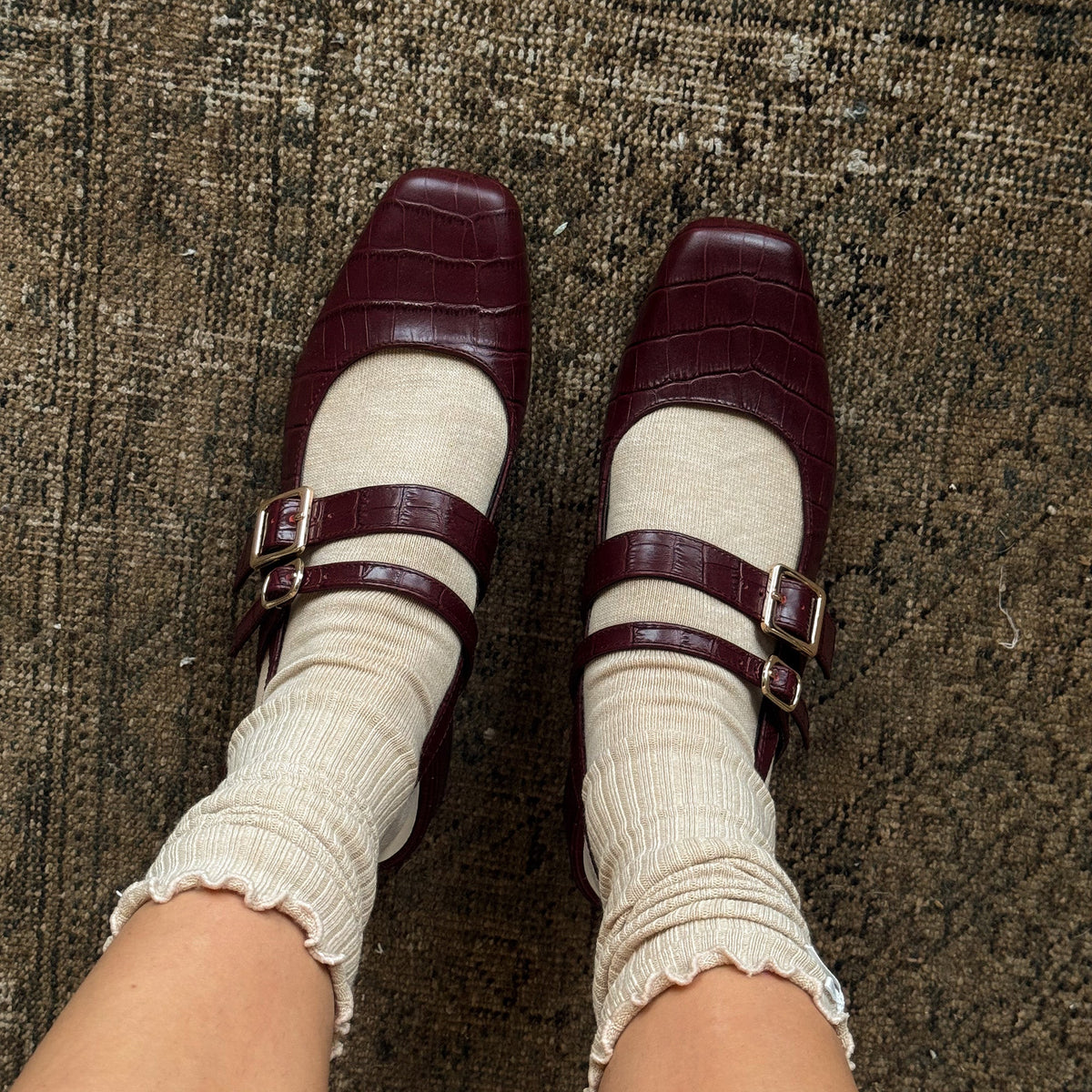 Patzy Oxblood Embossed Leather Heels | Dolce Vita