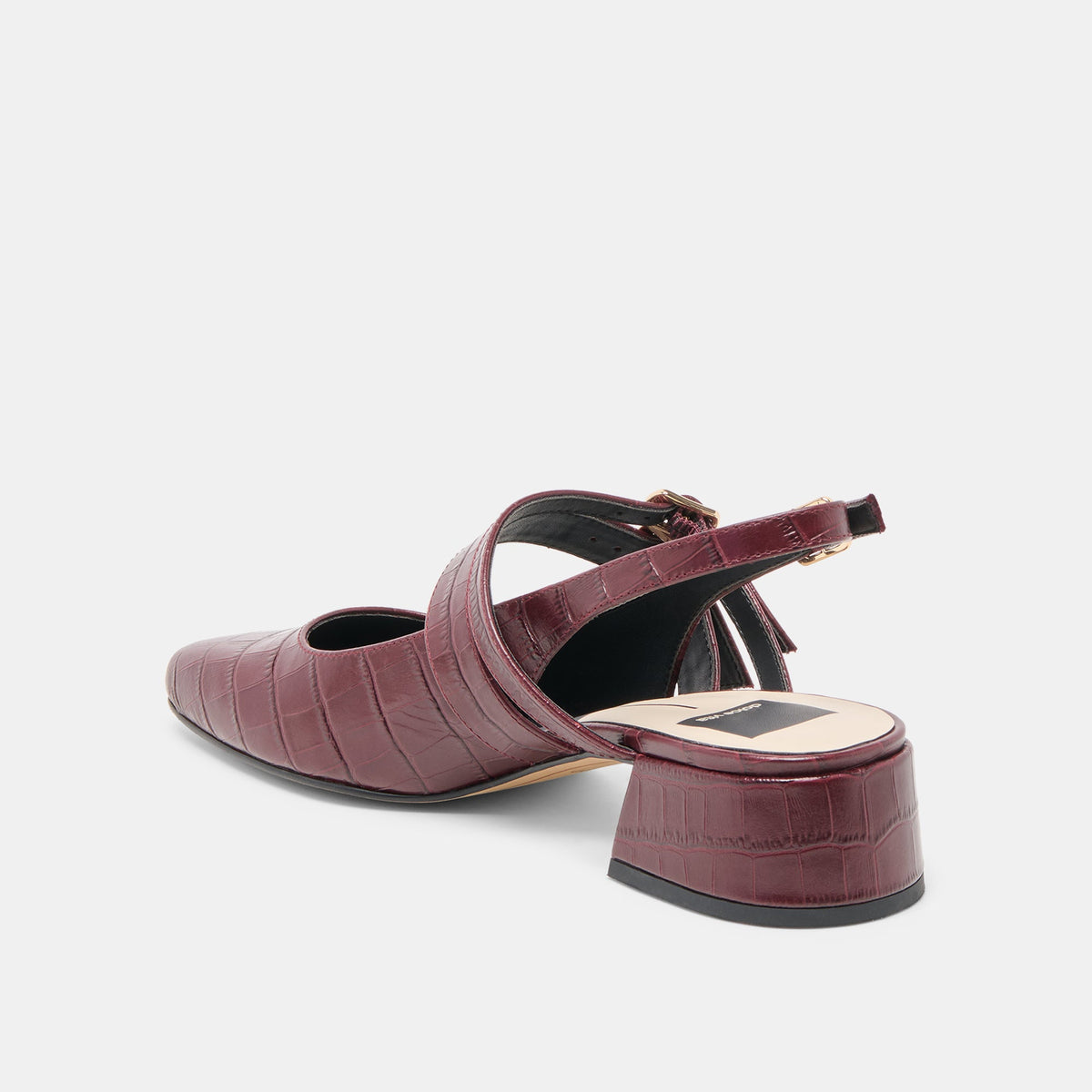 Patzy Oxblood Embossed Leather Heels | Dolce Vita