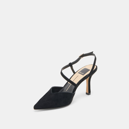 Kamra Onyx Suede Heels | Dolce Vita