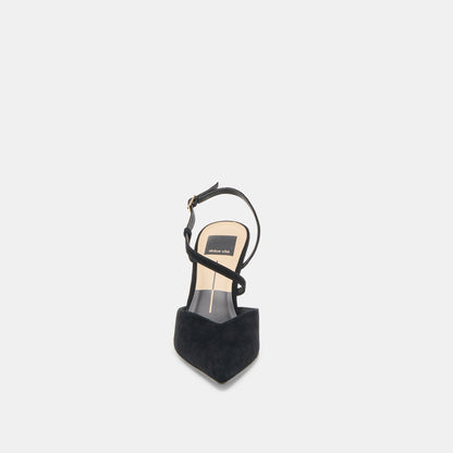Kamra Onyx Suede Heels | Dolce Vita