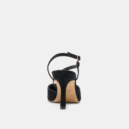 Kamra Onyx Suede Heels | Dolce Vita