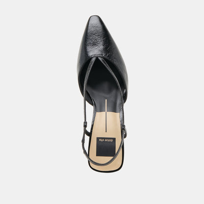 Ginay Black Leather Heels | Dolce Vita