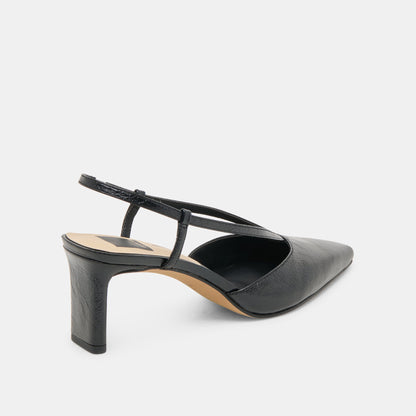 Ginay Black Leather Heels | Dolce Vita