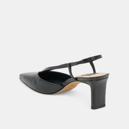 Ginay Black Leather Heels | Dolce Vita