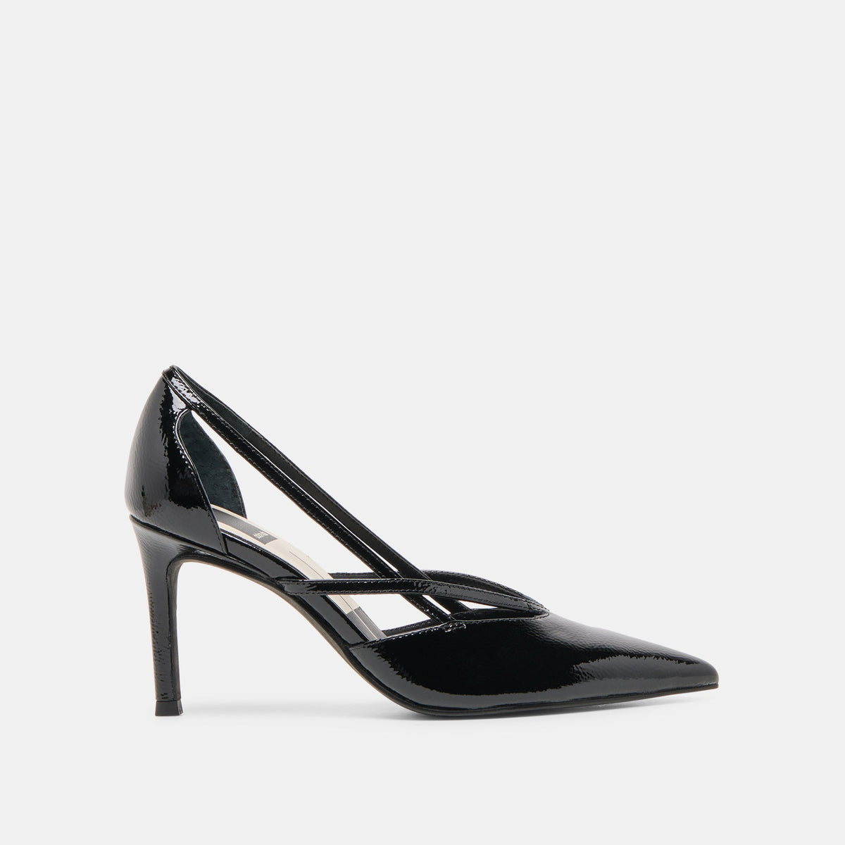 Kaine Midnight Crinkle Patent Leather Heels | Dolce Vita