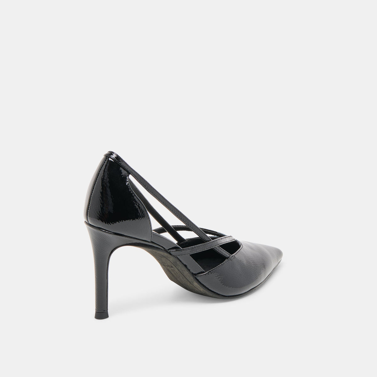 Kaine Midnight Crinkle Patent Leather Heels | Dolce Vita