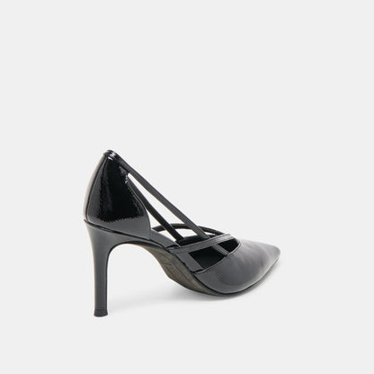 Kaine Midnight Crinkle Patent Leather Heels | Dolce Vita