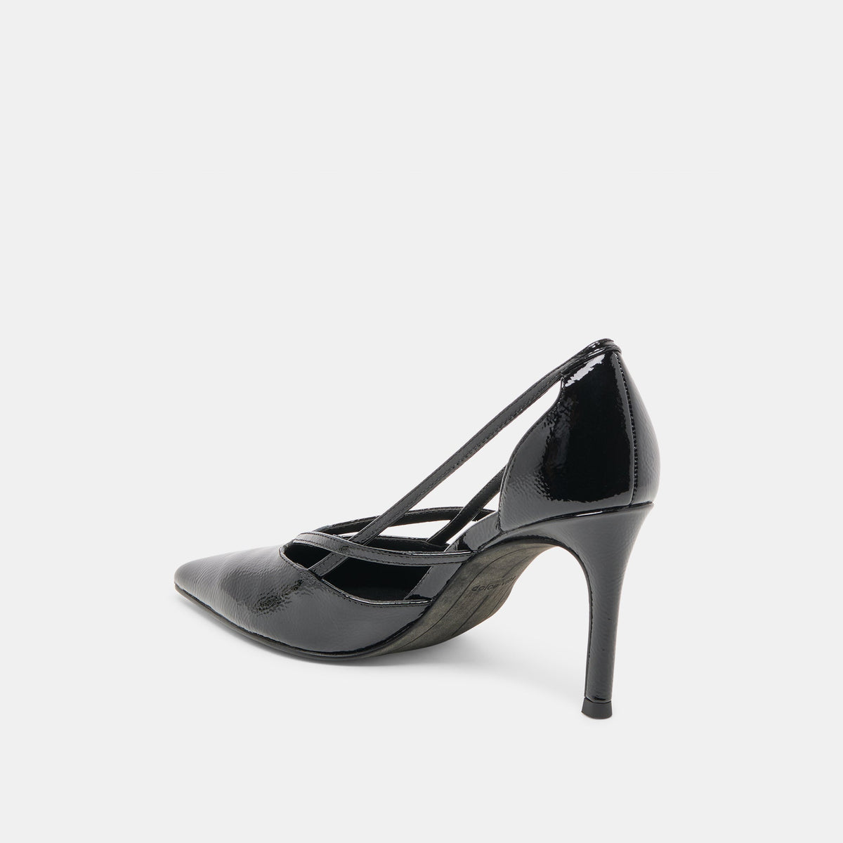 Kaine Midnight Crinkle Patent Leather Heels | Dolce Vita
