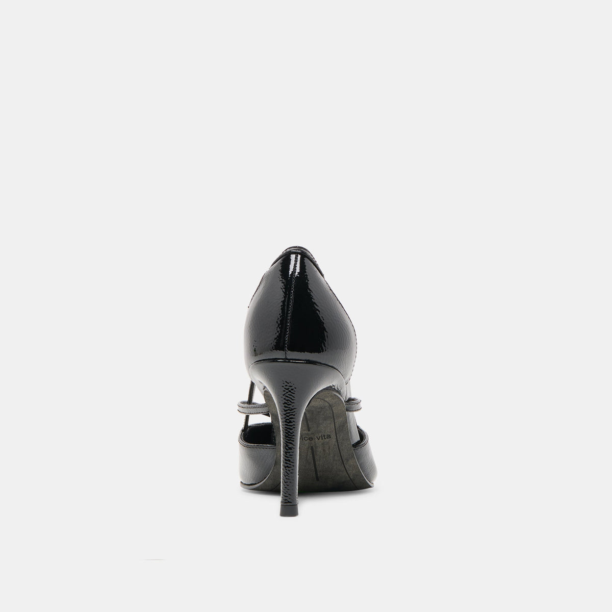 Kaine Midnight Crinkle Patent Leather Heels | Dolce Vita