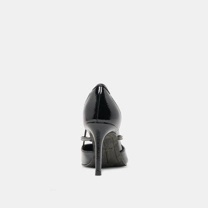 Kaine Midnight Crinkle Patent Leather Heels | Dolce Vita