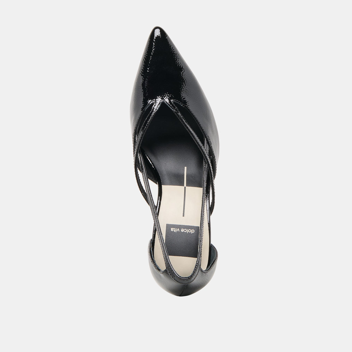 Kaine Midnight Crinkle Patent Leather Heels | Dolce Vita