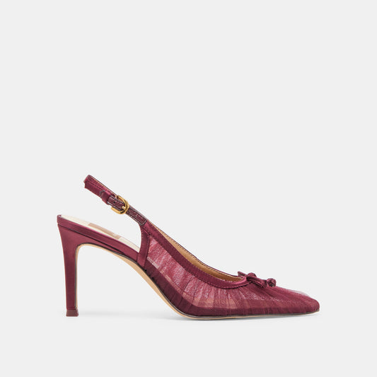 Yela Cranberry Tulle Heels | Dolce Vita
