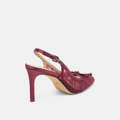 Yela Cranberry Tulle Heels | Dolce Vita