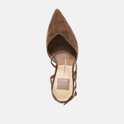 Kamra Dk Brown Suede Heels | Dolce Vita