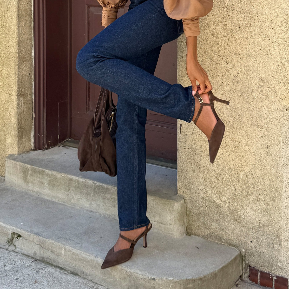 Kamra Dk Brown Suede Heels | Dolce Vita