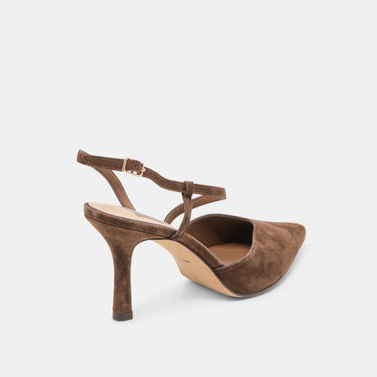 Kamra Dk Brown Suede Heels | Dolce Vita