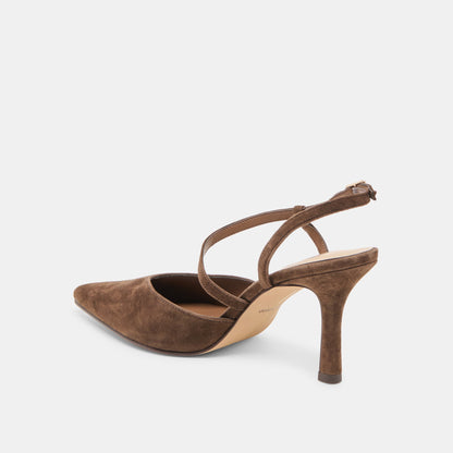 Kamra Dk Brown Suede Heels | Dolce Vita