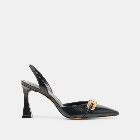 Malik Midnight Crinkle Patent Heels | Dolce Vita