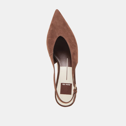 Alenna Dk Brown Suede Heels | Dolce Vita