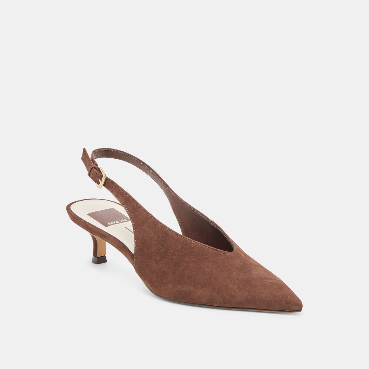 Alenna Dk Brown Suede Heels | Dolce Vita