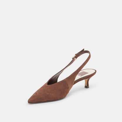 Alenna Dk Brown Suede Heels | Dolce Vita