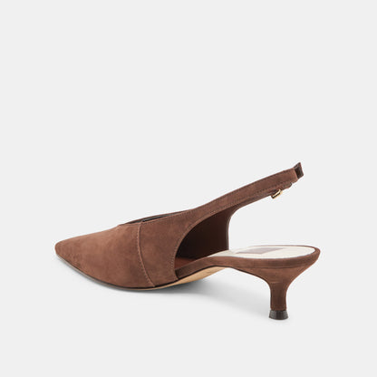 Alenna Dk Brown Suede Heels | Dolce Vita