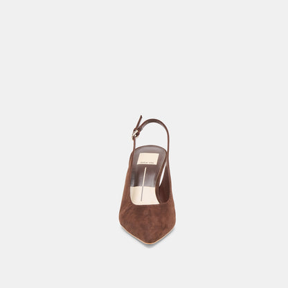 Elasi Dk Brown Nubuck Heels | Dolce Vita
