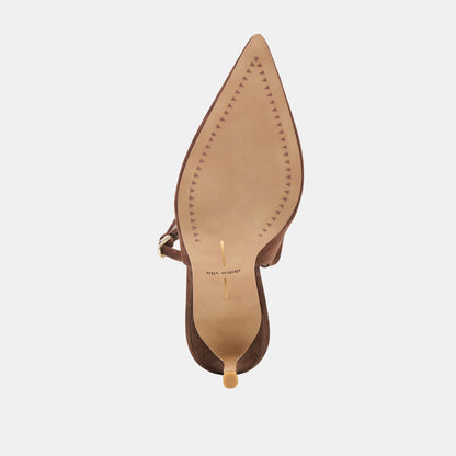 Elasi Dk Brown Nubuck Heels | Dolce Vita