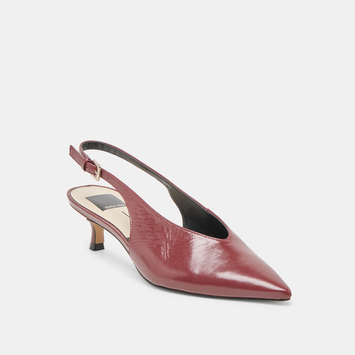 Alenna Oxblood Crinkle Heels | Dolce Vita