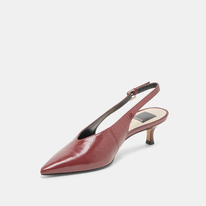 Alenna Oxblood Crinkle Heels | Dolce Vita