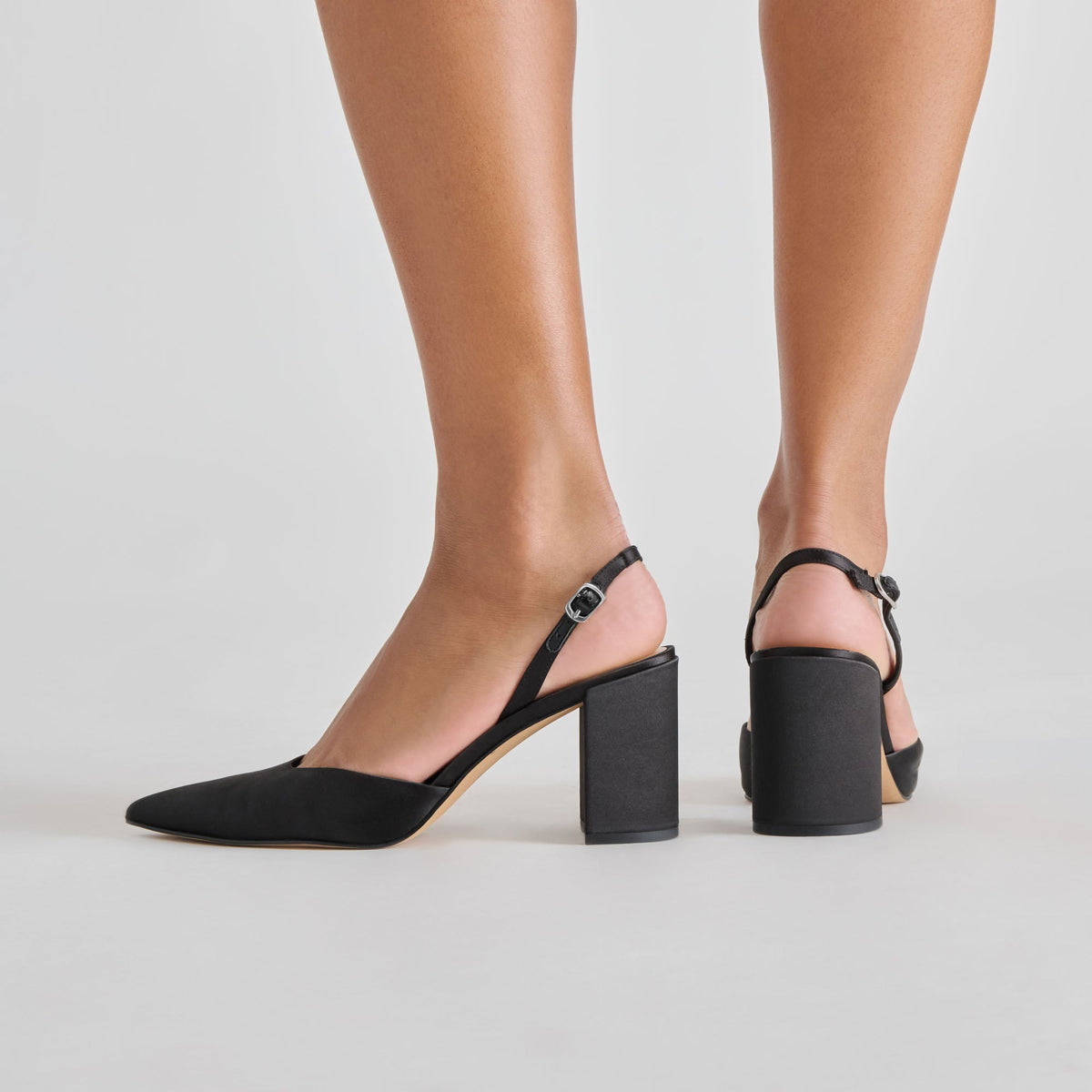 Carel Onyx Satin High Heels | Dolce Vita