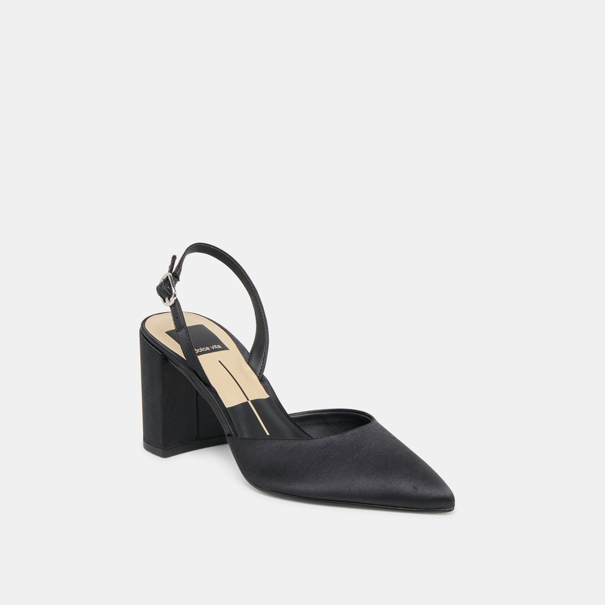 Carel Onyx Satin High Heels | Dolce Vita