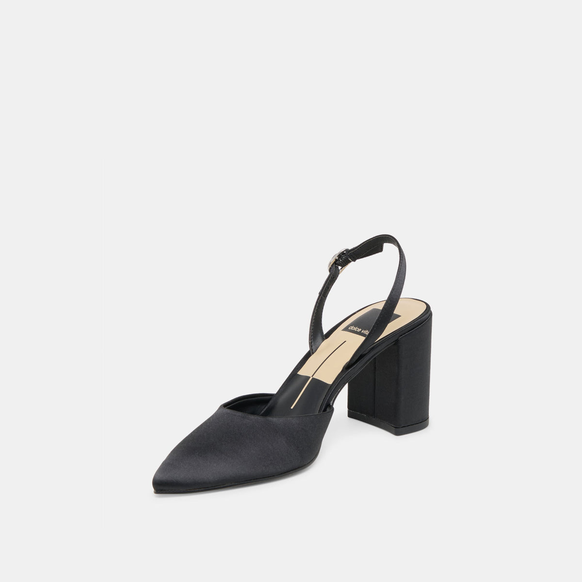Carel Onyx Satin High Heels | Dolce Vita