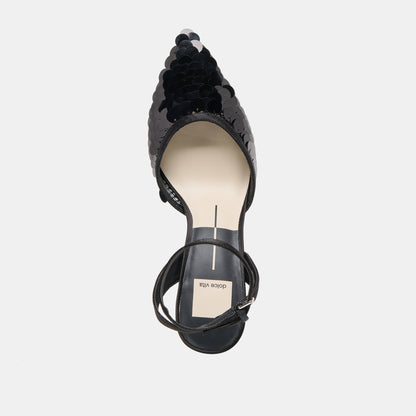 Elizza Confetti Onyx Woven Mesh Heels | Dolce Vita