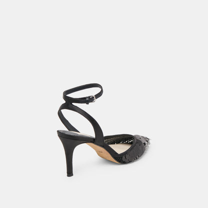 Elizza Confetti Onyx Woven Mesh Heels | Dolce Vita