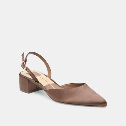 Carel Dk Brown Satin Heels | Dolce Vita