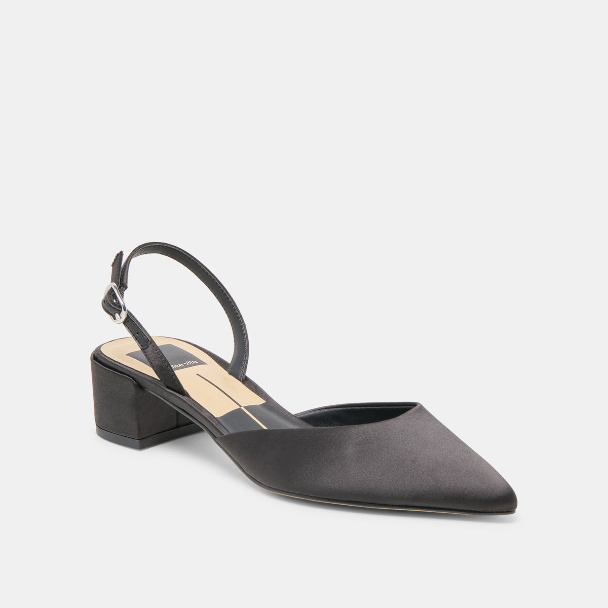 Carel Onyx Satin Heels | Dolce Vita