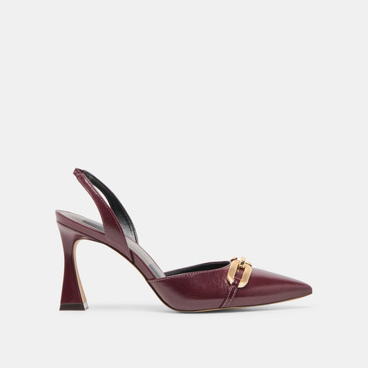 Malik Cranberry Crinkle Patent Heels | Dolce Vita