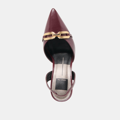 Malik Cranberry Crinkle Patent Heels | Dolce Vita