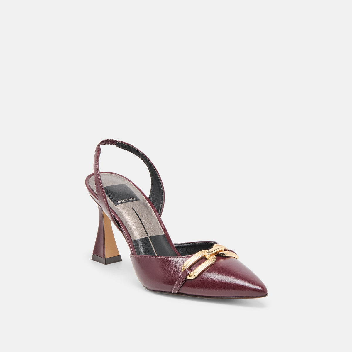 Malik Cranberry Crinkle Patent Heels | Dolce Vita