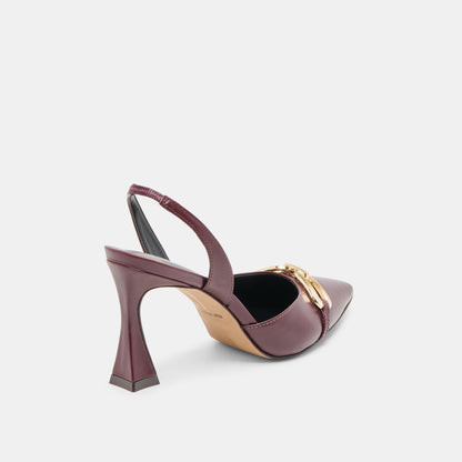Malik Cranberry Crinkle Patent Heels | Dolce Vita