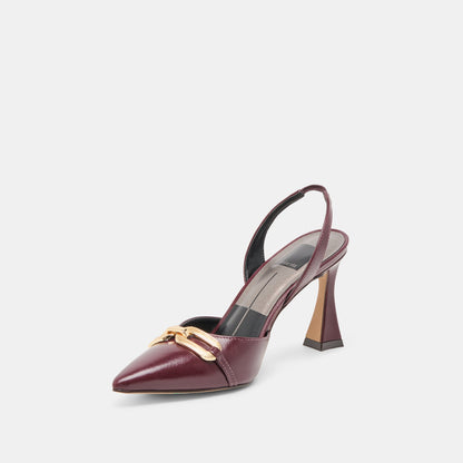 Malik Cranberry Crinkle Patent Heels | Dolce Vita