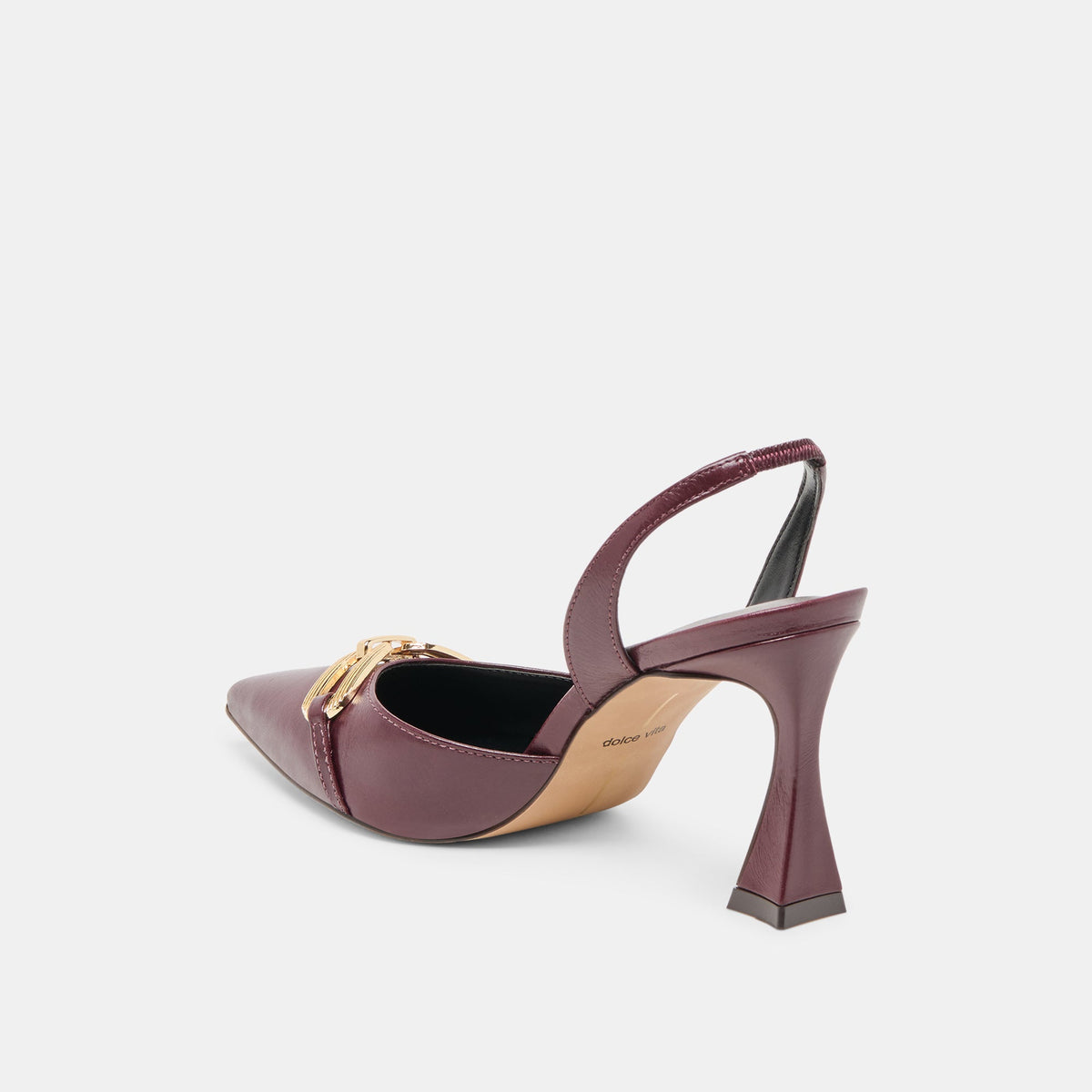 Malik Cranberry Crinkle Patent Heels | Dolce Vita