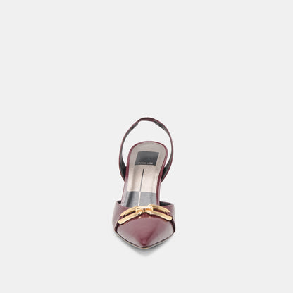 Malik Cranberry Crinkle Patent Heels | Dolce Vita