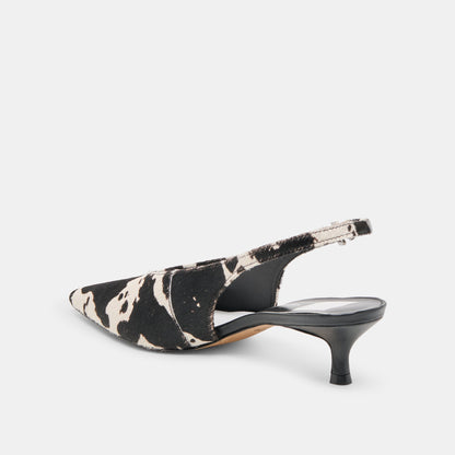 Alenna Black White Taurus Calf Hair Heels | Dolce Vita