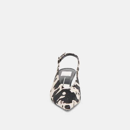 Alenna Black White Taurus Calf Hair Heels | Dolce Vita
