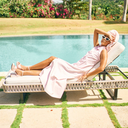 Reyes X Byrdie Golf Pink Plaid Gingham Heels | Dolce Vita