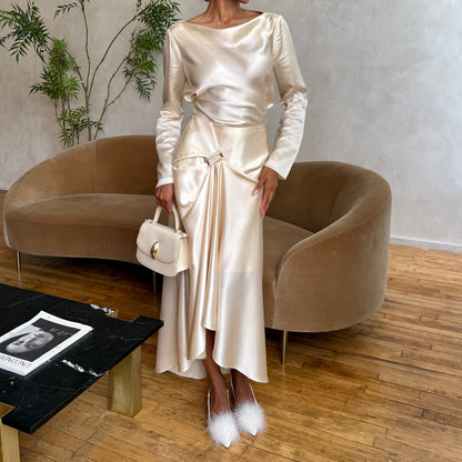 Kamy True White Satin Heels | Dolce Vita