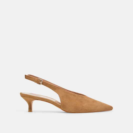 Alenna Lt Brown Suede Heels | Dolce Vita