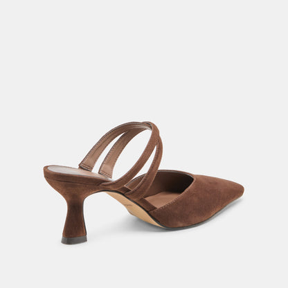 Linore Dk Brown Suede Heels | Dolce Vita